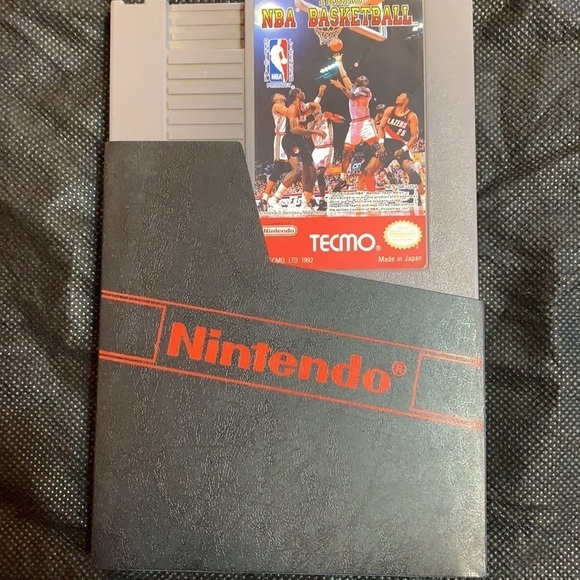 Vintage 1992 Nintendo Tecmo NBA basketball cassette game made Japan - Picture 6 of 7